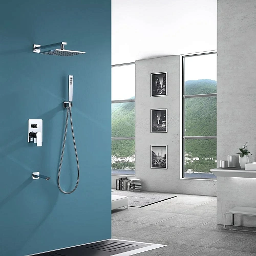 Душевая система ABBER Weiss Insel AF8017 скрытого монтажа с изливом, хром Душевая система ABBER Weiss Insel AF8017 скрытого монтажа с изливом, хром