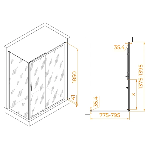 Душевой уголок RGW PA-145 800x1400 мм 020814584-11 хром Easy Clean Душевой уголок RGW PA-145 800x1400 мм 020814584-11 хром Easy Clean