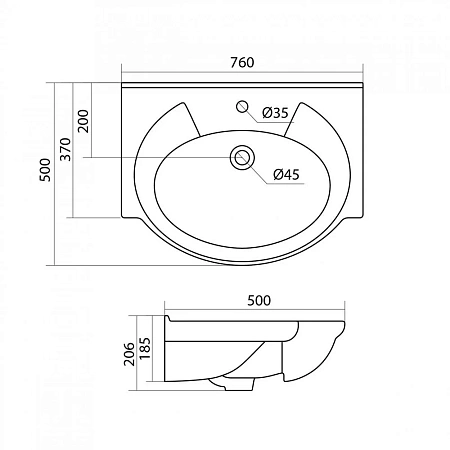 Раковина Santek БАЙКАЛ 75 1WH110259 1.WH11.0.259 Раковина Santek БАЙКАЛ 75 1WH110259 1.WH11.0.259