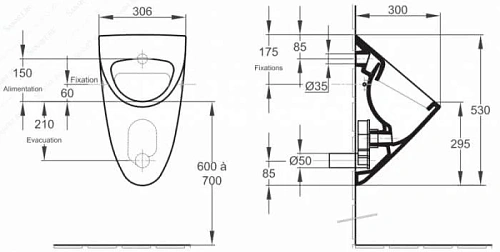 Писсуар Jacob Delafon Odeon Up /Ove E1147-00 Писсуар Jacob Delafon Odeon Up /Ove E1147-00