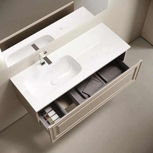 Тумба под раковину SANCOS Very VR120LCE левая 1195х445х406 Beige Soft подвесная Тумба под раковину SANCOS Very VR120LCE левая 1195х445х406 Beige Soft подвесная