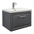 Тумба с раковиной Comforty Бросно-60П 00-00020428 оружейная сталь раковина Como 60 Тумба с раковиной Comforty Бросно-60П 00-00020428 оружейная сталь раковина Como 60