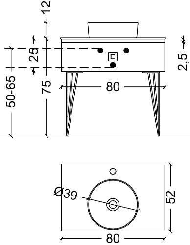 Тумба под раковину Boheme Lucido 80 см Дельмар 770-080-D Тумба под раковину Boheme Lucido 80 см Дельмар 770-080-D