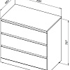 Комод Aquanet Сканди 800x480 Дуб эдгрейн (3 ящика) 00302543 Комод Aquanet Сканди 800x480 Дуб эдгрейн (3 ящика) 00302543
