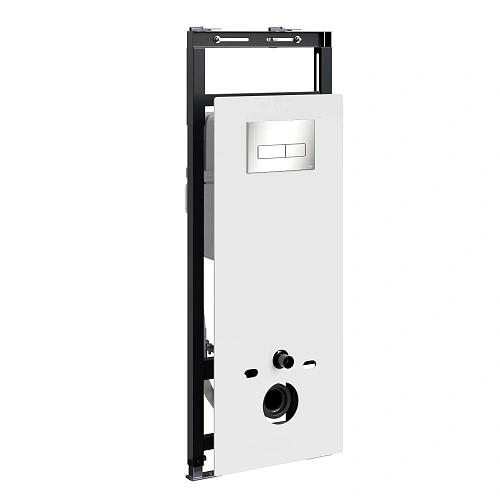 Инсталляция для унитаза WasserKRAFT Salm 27TLT.010.ME.WH.BN03 с клавишей смыва никель Инсталляция для унитаза WasserKRAFT Salm 27TLT.010.ME.WH.BN03 с клавишей смыва никель