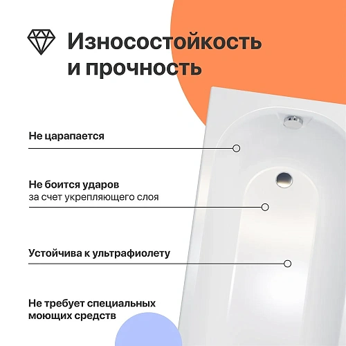 Акриловая ванна DIWO Углич 150x70 с ножками 567853 Акриловая ванна DIWO Углич 150x70 с ножками 567853