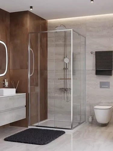 Душевой уголок CEZARES LUX-A-FS-11-100-C-CR 100x100 см, профиль хром, стекло прозрачное Душевой уголок CEZARES LUX-A-FS-11-100-C-CR 100x100 см, профиль хром, стекло прозрачное