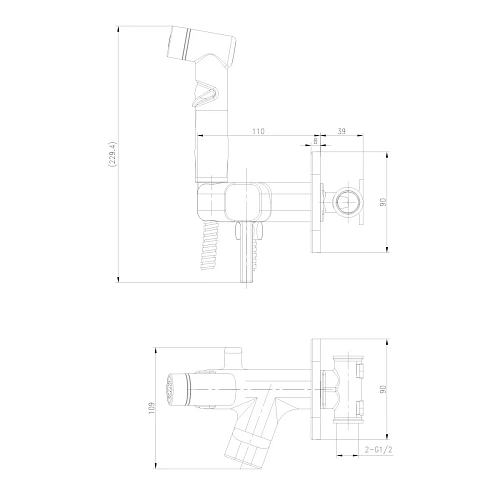 Гигиенический душ Lemark Solo LM7165BL, встраиваемый, черный Гигиенический душ Lemark Solo LM7165BL, встраиваемый, черный