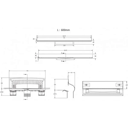 Душевой лоток BERGES WALL 600 пристенный, золото глянец, S-сифон D50/105 H50 вертикальный 092056 Душевой лоток BERGES WALL 600 пристенный, золото глянец, S-сифон D50/105 H50 вертикальный 092056
