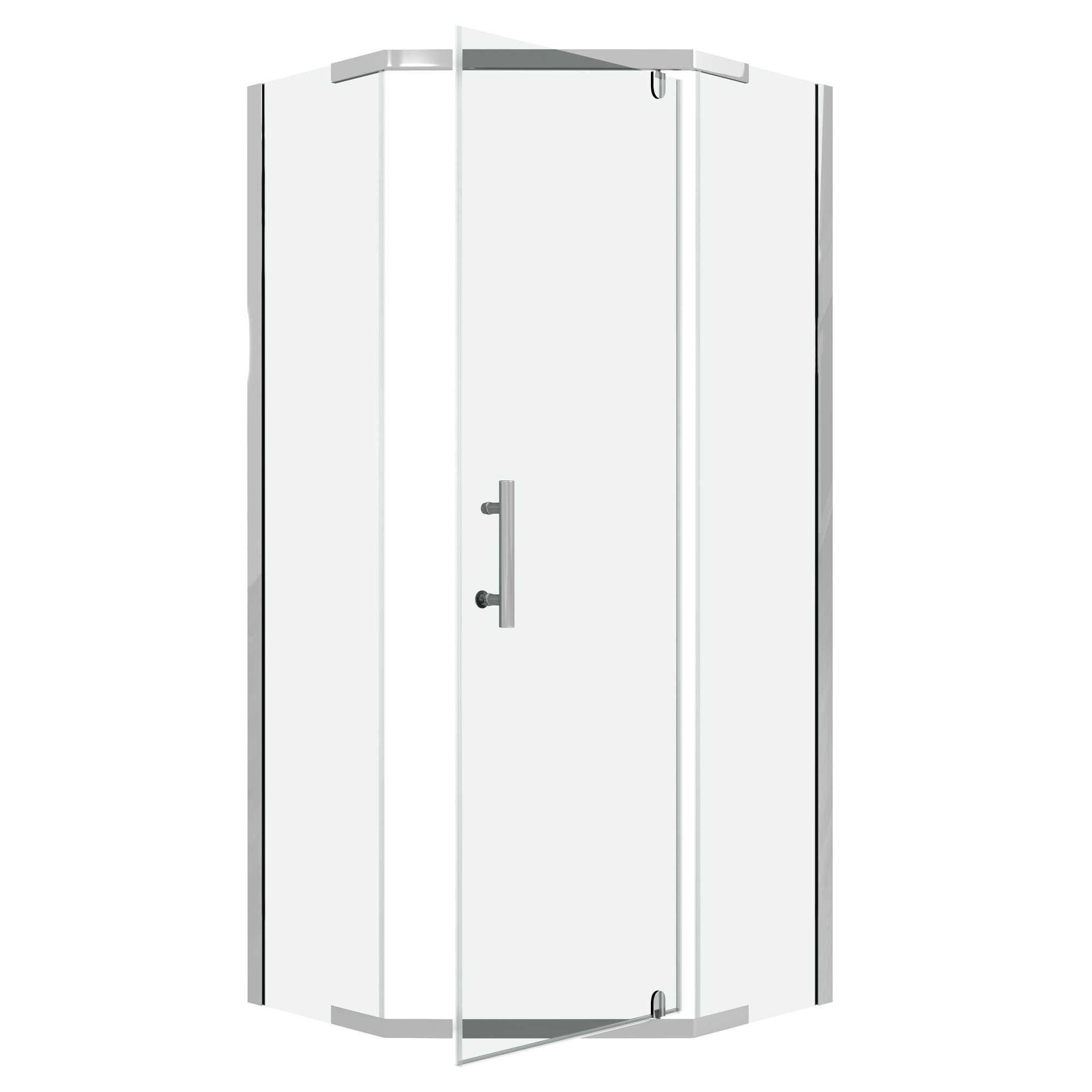 Детальная картинка товара «душевой уголок niagara eco ng-1009-14d (90x90x190) трапеция, распаш, профиль хром, стекло прозрачное (4мм)»