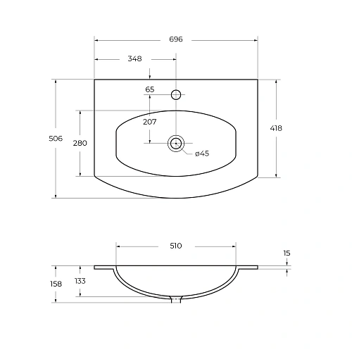 Раковина CEZARES 82410 Extra Bianco 700x520 стекло Раковина CEZARES 82410 Extra Bianco 700x520 стекло
