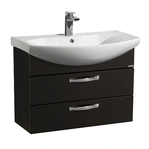 Тумба под раковину Aquaton Ария 80 М подвесная черный глянец 1A140801AA950 Тумба под раковину Aquaton Ария 80 М подвесная черный глянец 1A140801AA950