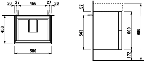Тумба под раковину Laufen Kartell by Laufen 2 ящика, белый матовый 4.0756.9.033.640.1 Тумба под раковину Laufen Kartell by Laufen 2 ящика, белый матовый 4.0756.9.033.640.1