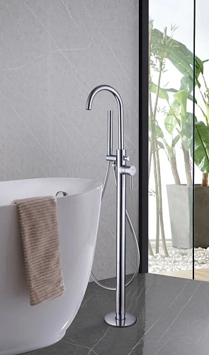 Смеситель для ванны ABBER Wasser Kreis AF8115 напольный, хром Смеситель для ванны ABBER Wasser Kreis AF8115 напольный, хром