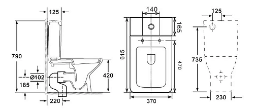 Унитаз напольный Orans Ceramic WM-9904 безободковый с микролифтом 9904WM Унитаз напольный Orans Ceramic WM-9904 безободковый с микролифтом 9904WM
