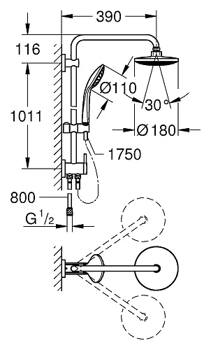 Душевая система Grohe Euphoria 27297001 Душевая система Grohe Euphoria 27297001