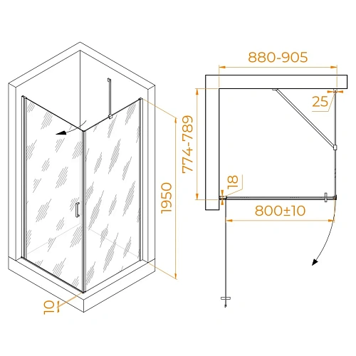 Душевой уголок RGW LE-034 (LE-003 + Z-14) 900x800 мм 06123498-11 хром Easy Clean Душевой уголок RGW LE-034 (LE-003 + Z-14) 900x800 мм 06123498-11 хром Easy Clean