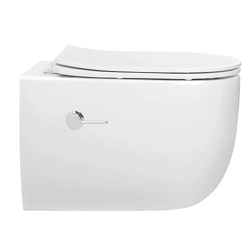 Унитаз подвесной ABBER Bequem AC1104TNS белый, безободковый, с фунцией биде, смыв торнадо Унитаз подвесной ABBER Bequem AC1104TNS белый, безободковый, с фунцией биде, смыв торнадо