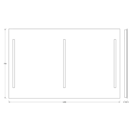 Зеркало EVOFORM Ledline BY 2121 с 3-мя встроенными LED-светильниками 16 W 120х75 cм Зеркало EVOFORM Ledline BY 2121 с 3-мя встроенными LED-светильниками 16 W 120х75 cм