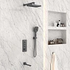 Душевая система Vincea VSFW-433T1GM встраиваемая, термостатический, 3 режима, вороненая сталь