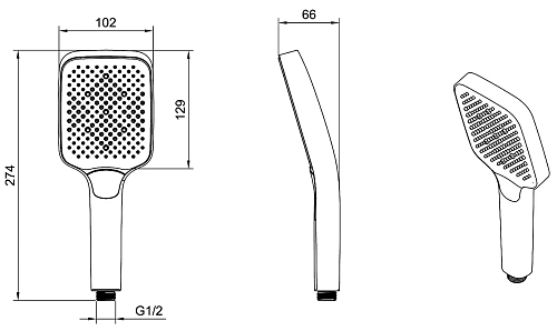 Душевая лейка BERGES H1, хром, пластик 070021 Душевая лейка BERGES H1, хром, пластик 070021