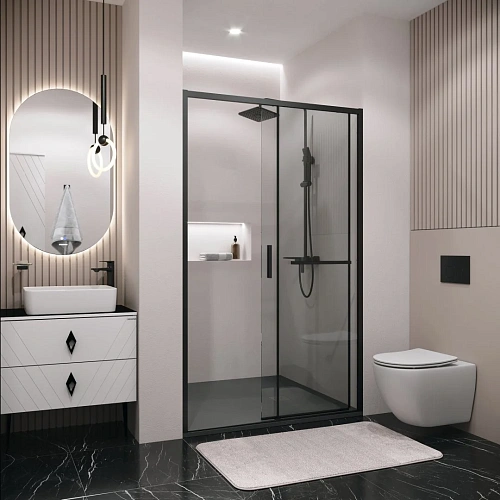 Душевая дверь GROSSMAN Style 100.K33.05.120.21.00 (120x195) черный матовый, стекло прозрачное Душевая дверь GROSSMAN Style 100.K33.05.120.21.00 (120x195) черный матовый, стекло прозрачное