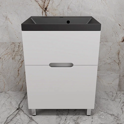 Тумба под раковину Style Line Матис 60 см ЛС-00002441 напольная, белый матовый Тумба под раковину Style Line Матис 60 см ЛС-00002441 напольная, белый матовый