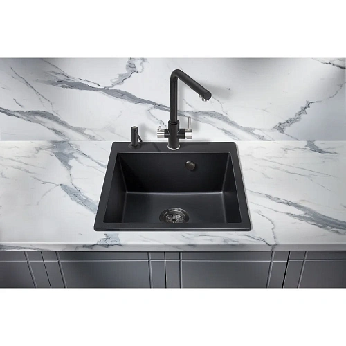 Кухонная мойка Milacio Murcia 51 Cuarzo (MC.77021), черный матовый Кухонная мойка Milacio Murcia 51 Cuarzo (MC.77021), черный матовый
