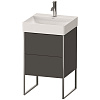 Картинка анонса товара «тумба под раковину duravit xsquare xs443904949 напольная 48 см графит матовый»