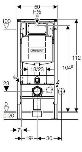 Инсталляция для унитаза Geberit Duofix 111.300.00.5 UP320 H112, для клавиш Sigma Инсталляция для унитаза Geberit Duofix 111.300.00.5 UP320 H112, для клавиш Sigma