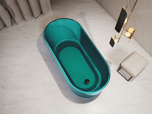 Ванна отдельностоящая ABBER AT9706Aquamarin 170x80 универсальная, бирюзовый полиэфирная смола Ванна отдельностоящая ABBER AT9706Aquamarin 170x80 универсальная, бирюзовый полиэфирная смола