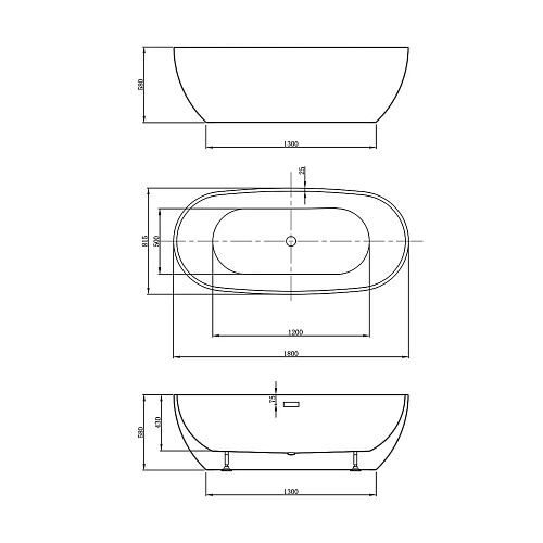 Акриловая ванна Vincea VBT-408-1800MW 1800x815x580, белая матовая, щелевой перелив Акриловая ванна Vincea VBT-408-1800MW 1800x815x580, белая матовая, щелевой перелив