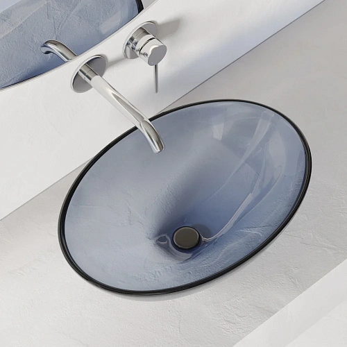 Раковина ABBER Kristall AT2802Saphir накладная, прозрачная, синяя Раковина ABBER Kristall AT2802Saphir накладная, прозрачная, синяя