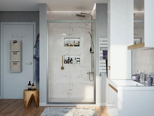 Душевая дверь STWORKI Стокгольм 120 см профиль хром матовый, раздвижная, прозрачное стекло 409024 Душевая дверь STWORKI Стокгольм 120 см профиль хром матовый, раздвижная, прозрачное стекло 409024