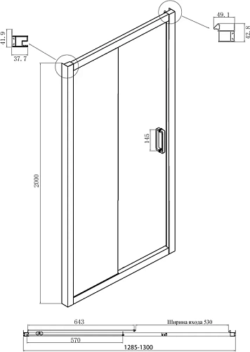 Душевая дверь Ambassador Forsa 17022219ABB (1300x2000) Душевая дверь Ambassador Forsa 17022219ABB (1300x2000)