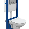 Комплект унитаза Cersanit CITY с инсталляцией CO DPL EO slim + LINK PRO + MOVI хром матовый A64075 Комплект унитаза Cersanit CITY с инсталляцией CO DPL EO slim + LINK PRO + MOVI хром матовый A64075