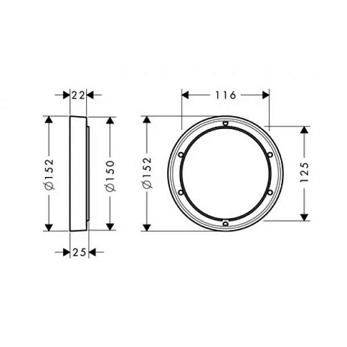 Удлинение внешней части Hansgrohe ibox 13597000 Удлинение внешней части Hansgrohe ibox 13597000