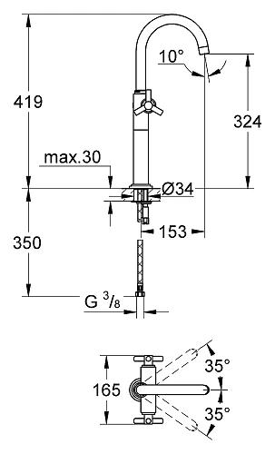 Смеситель для раковины GROHE Atrio Ypsilon, хром (21044000) Смеситель для раковины GROHE Atrio Ypsilon, хром (21044000)