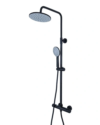 Душевая система Agger Thermo A2451244 с термостатом, черный матовый Душевая система Agger Thermo A2451244 с термостатом, черный матовый