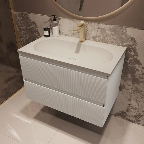 Тумба под раковину Vincea Welle 800 подвесная, белый матовый софт-тач Тумба под раковину Vincea Welle 800 подвесная, белый матовый софт-тач