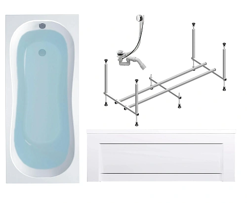 Акриловая ванна Timo INKA1570 150x70x58 с каркасом, слив-переливом и фронтальной панелью Акриловая ванна Timo INKA1570 150x70x58 с каркасом, слив-переливом и фронтальной панелью