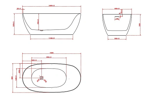 Ванна акриловая Vincea VBT-601-1600 1600x800x580 белый, щелевой перелив Ванна акриловая Vincea VBT-601-1600 1600x800x580 белый, щелевой перелив