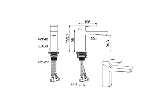 Смеситель для раковины Wonzon & Woghand брашированное золото (WW-88018068-BG) Смеситель для раковины Wonzon & Woghand брашированное золото (WW-88018068-BG)