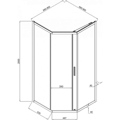 Душевой уголок Aquanet Bright 90x90 AE90-P-90x90-BT черный Душевой уголок Aquanet Bright 90x90 AE90-P-90x90-BT черный