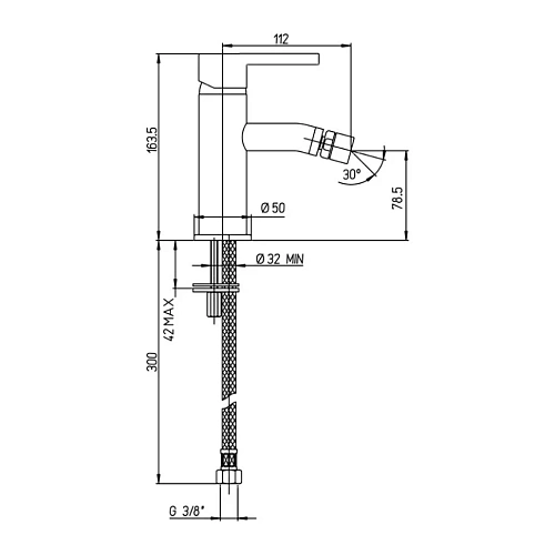 Смеситель для биде Paini Brera 74PJ304 без донного клапана, золото матовое Смеситель для биде Paini Brera 74PJ304 без донного клапана, золото матовое