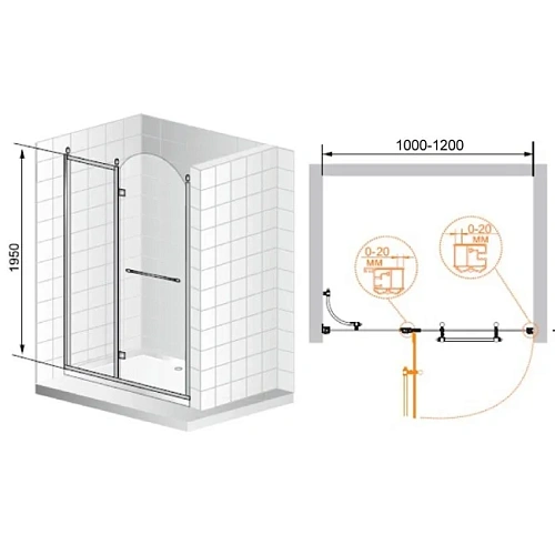 Душевая дверь Cezares Retro B11 (120 см) (правая) матовое стекло с прозрачным узором золото RETRO-B-11-120-PP-G-R Душевая дверь Cezares Retro B11 (120 см) (правая) матовое стекло с прозрачным узором золото RETRO-B-11-120-PP-G-R