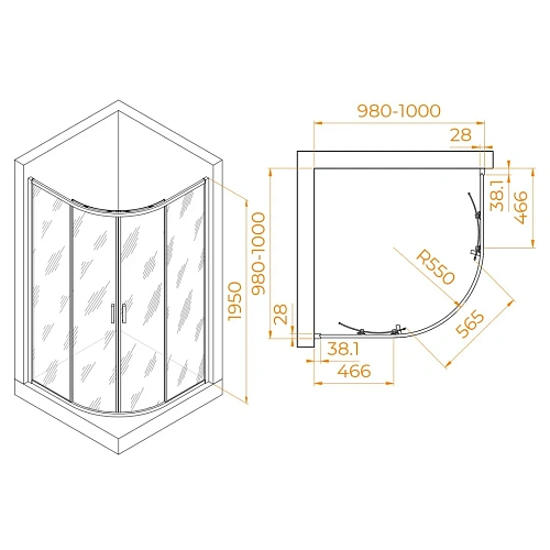 Душевой уголок RGW PA-52 1000x1000 мм 03085200-11 хром Easy Clean Душевой уголок RGW PA-52 1000x1000 мм 03085200-11 хром Easy Clean