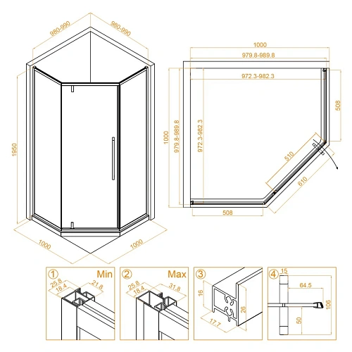 Душевой уголок RGW SV-81 1000x1000 мм 32328100-11 хром Easy Clean Душевой уголок RGW SV-81 1000x1000 мм 32328100-11 хром Easy Clean