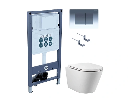 Комплект унитаза SET AQUATEK ВЕГА T PNS002 с инсталляцией, креплением и клавишей смыва Комплект унитаза SET AQUATEK ВЕГА T PNS002 с инсталляцией, креплением и клавишей смыва
