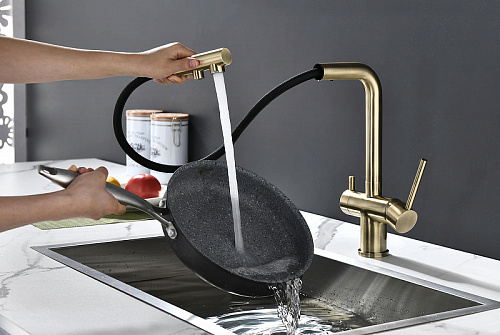 Смеситель для кухни Paulmark SERPENTINE бронза Se213222-BR Смеситель для кухни Paulmark SERPENTINE бронза Se213222-BR